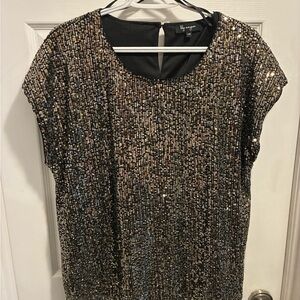 Dazzling Black and Gold Sequin Blouse